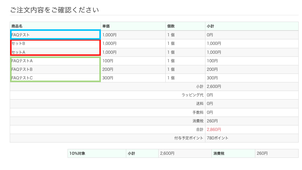 オプション］セット販売機能 セットグループ商品購入 – ecforce faq
