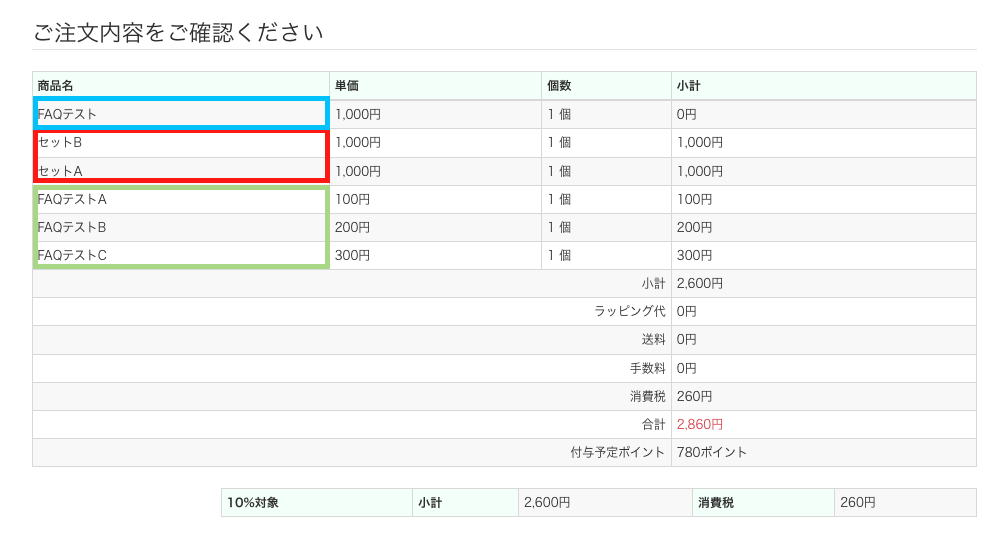 オプション］セット販売管理 セットグループ商品購入 – ecforce faq